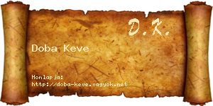 Doba Keve névjegykártya